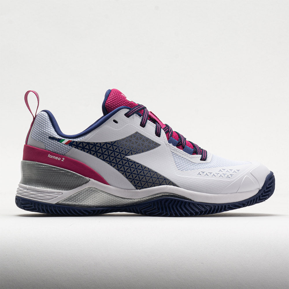 Diadora Blushield Torneo 2 Clay Women's  White/Blueprint/Pink Yarrow
