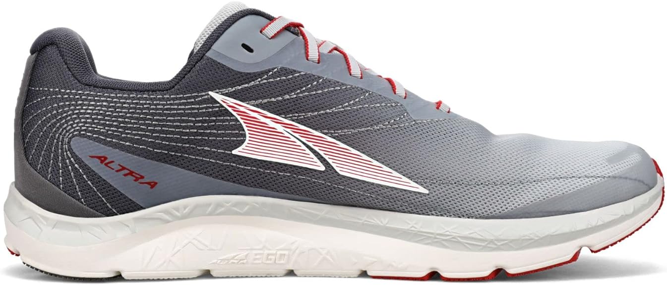 Men's Altra Rivera 2, Light Gray/Red, 9 D Medium
