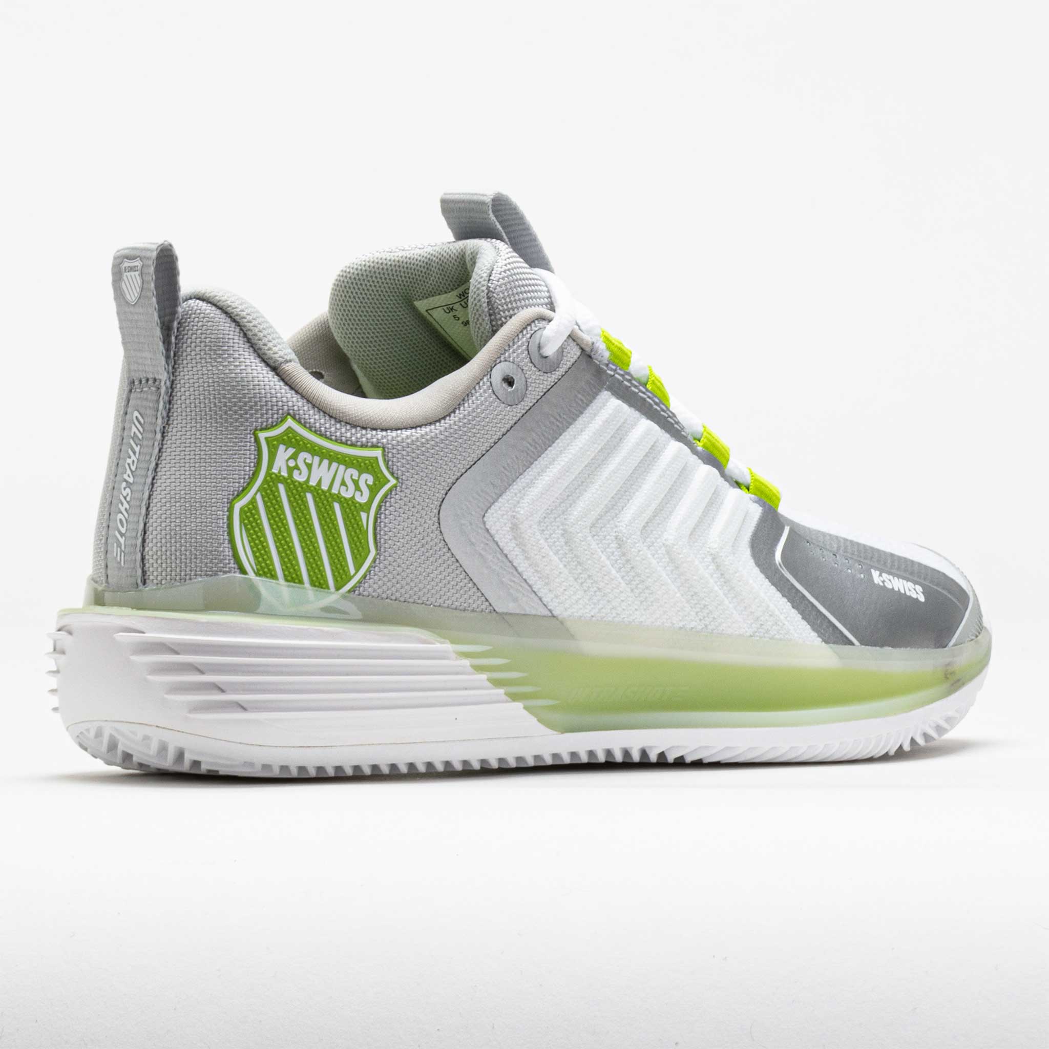 K-Swiss Ultrashot 3 Clay Women's  White/Gray Violet/Lime Green